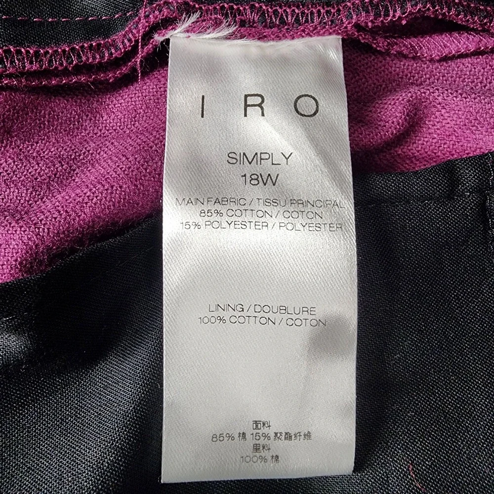 IRO Simply Purple Corduroy High Waist Belted Shorts NWT Size 38 France